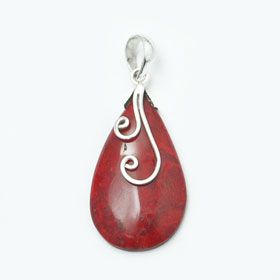 red coral pendant